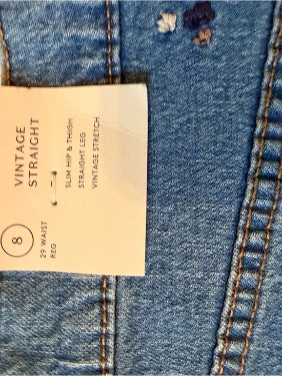 Women's Floral Embroidered Blue Denim Shorts - Picture 8 of 8